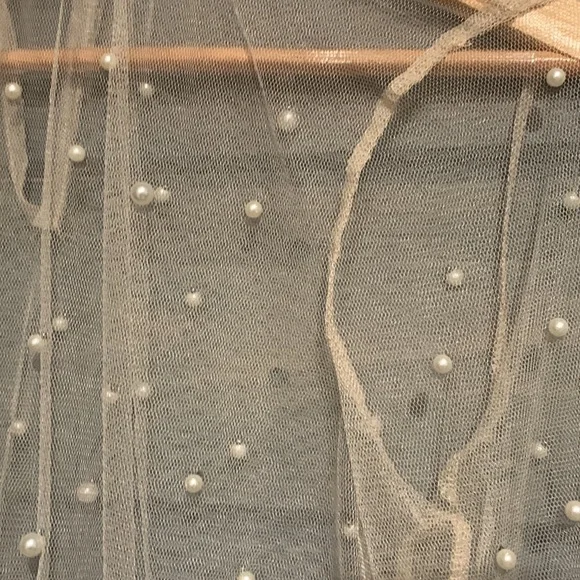 Orchre colored sheer top with pearls Small - Picture 2 of 6